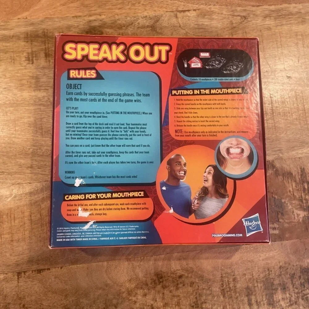 Hasbro C2018079 Speak Out Game Board with 10 Mouthpieces Family Kids Holidays